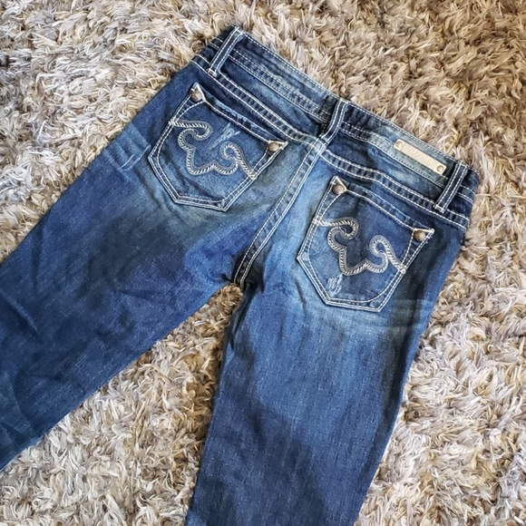 REROCK FOR EXPRESS BOOTCUT DISTRESSED JEAN SZ 2R - Picture 5 of 6